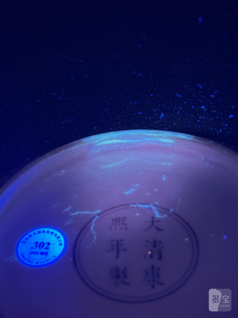 清康熙 矾红彩缠枝牡丹纹盘 - 图13